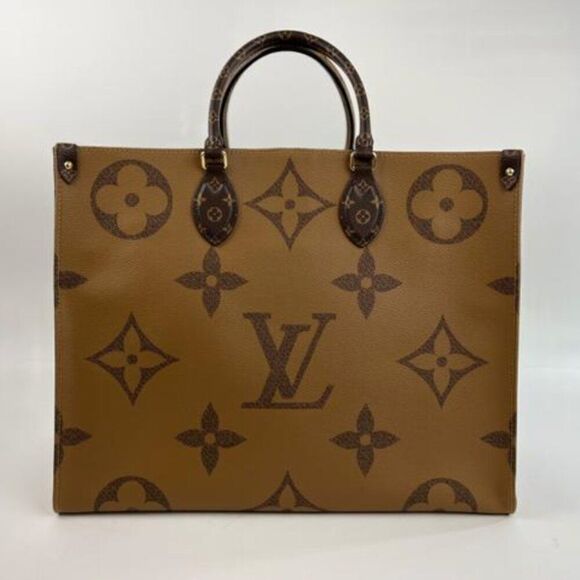 Louis Vuitton Limited Edition Giant Monogram Reverse Onthego GM Tote Shoulder Ha - Picture 4 of 13